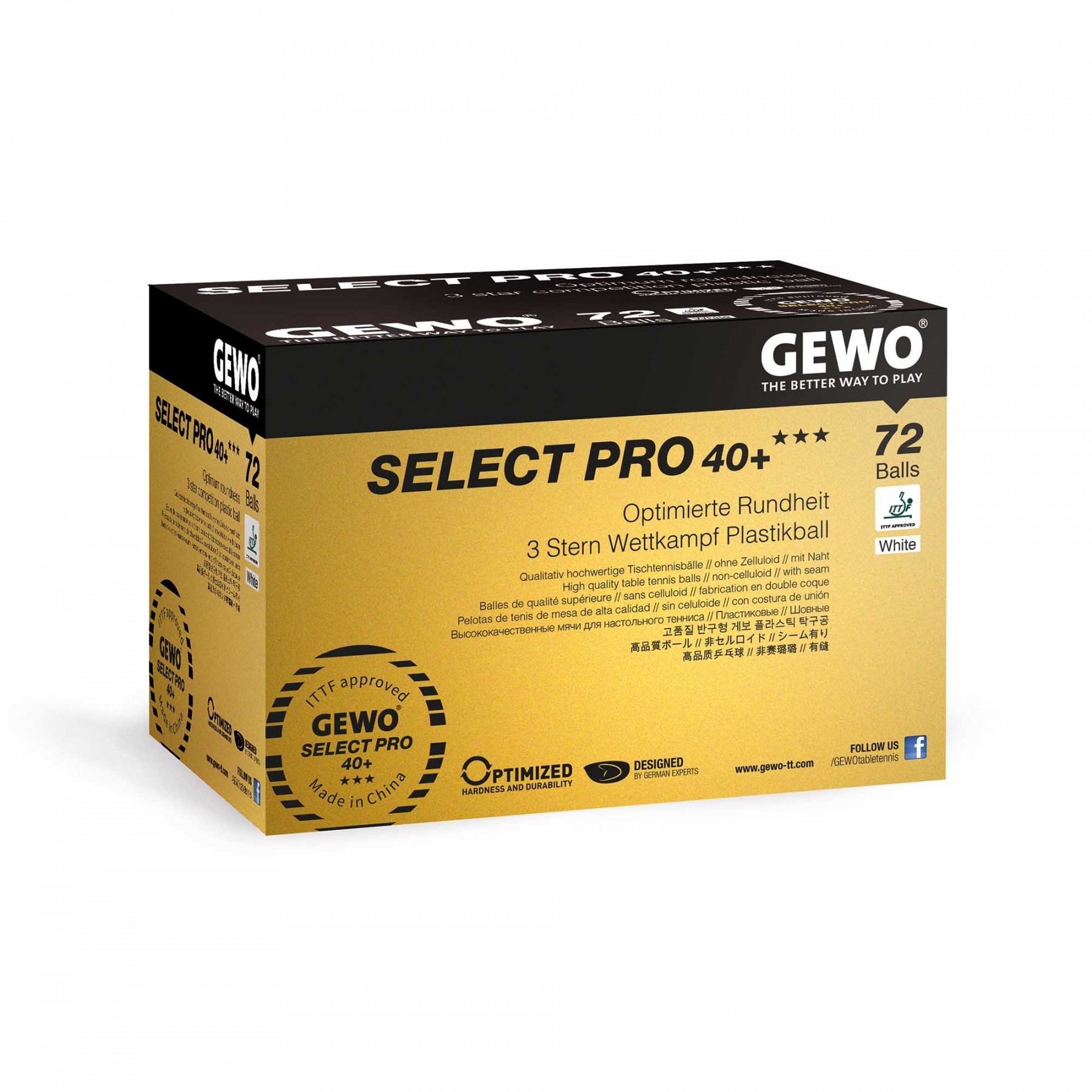 Gewo Select Pro 40+ 3*** Bälle ABS
