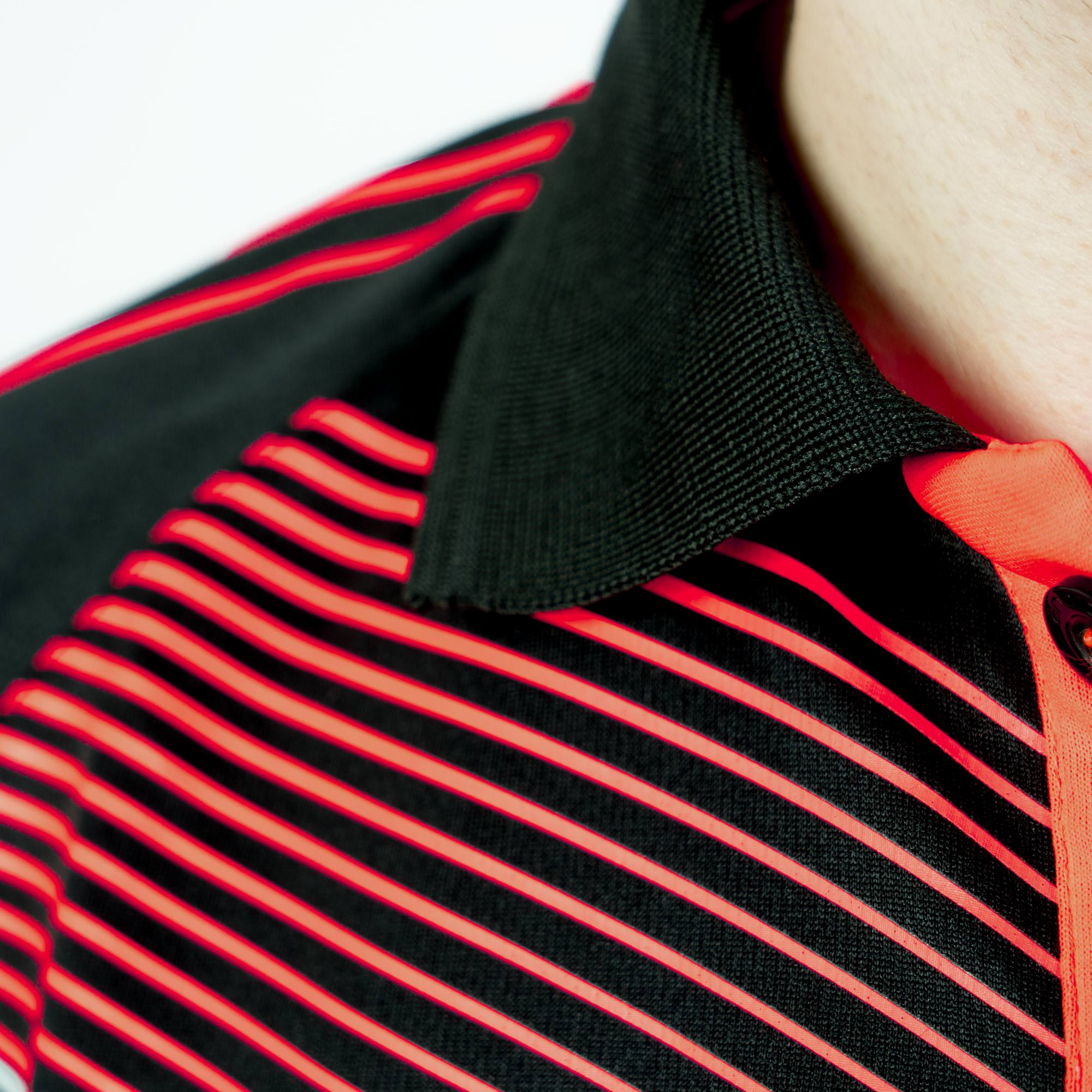 andro Shirt Avos Baumwolle schwarz/neonrot