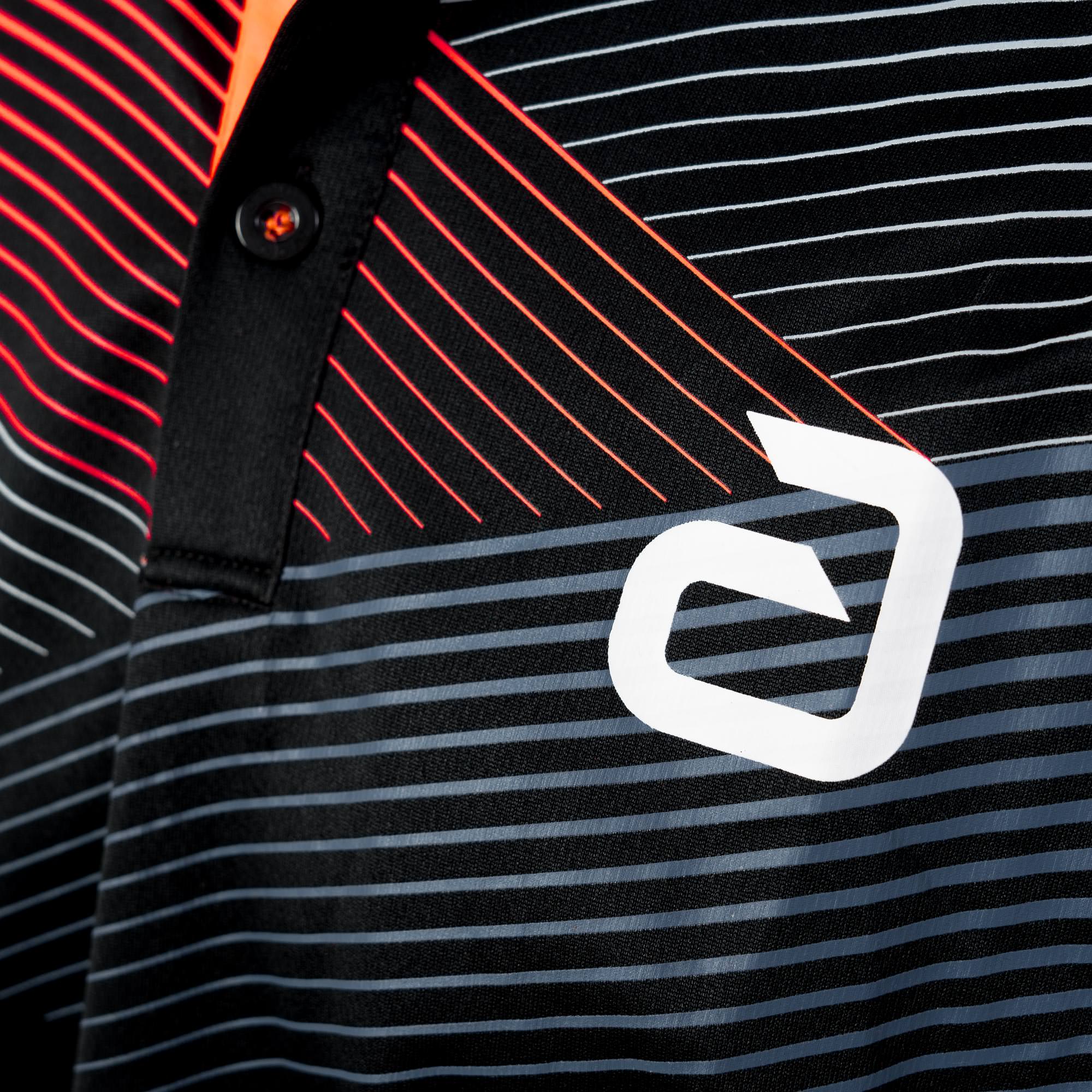 andro Shirt Avos Baumwolle schwarz/neonrot